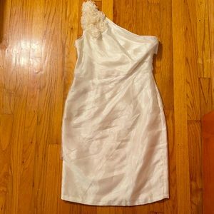 One-shoulder Cocktail Dress with Flower Detail